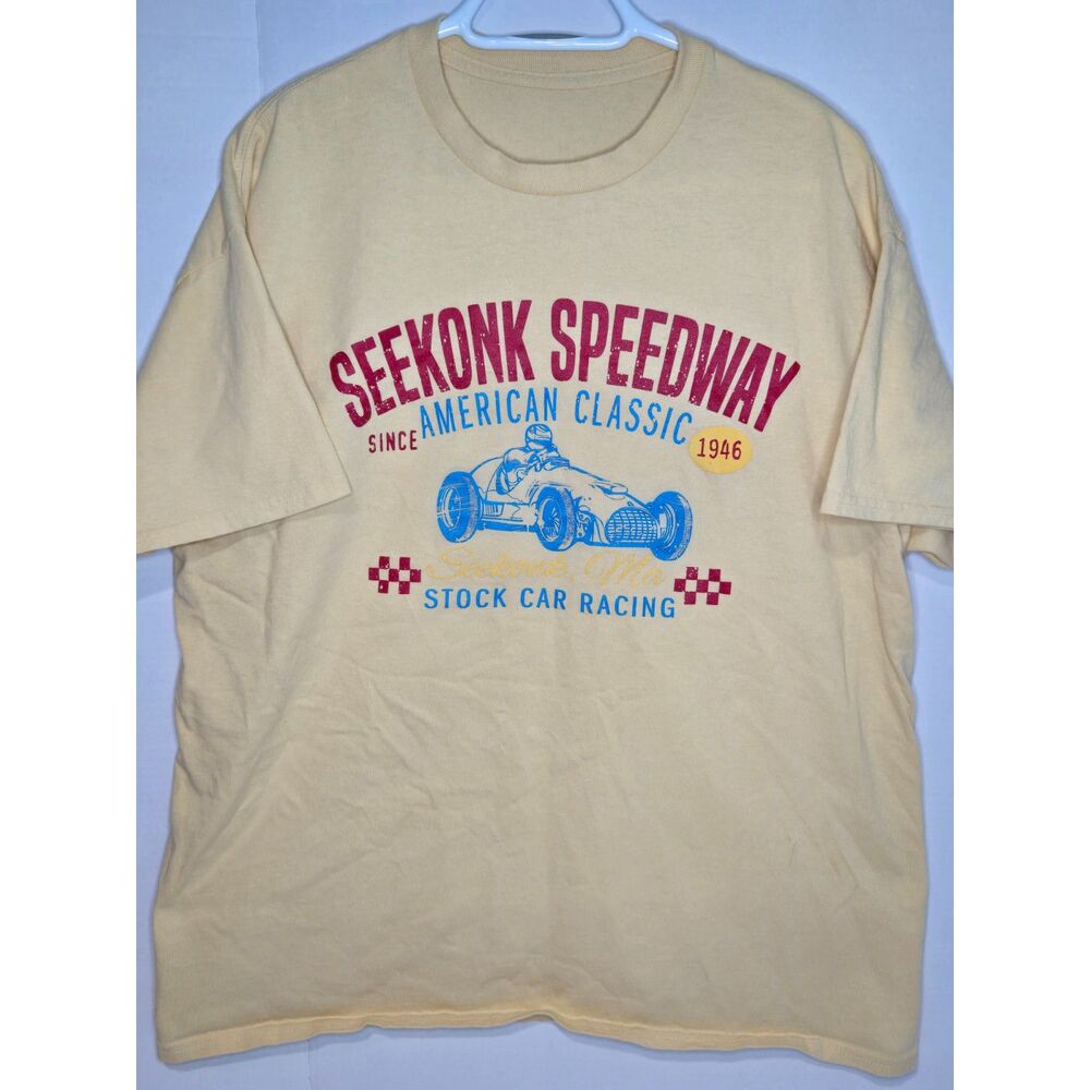 Seekonk Speedway American Classic Stock Car Racing T-Shirt | Men's XL | Cream